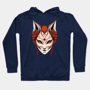 Traditional Japanese Art Kitsune Mask or Fox Japan Hoodie